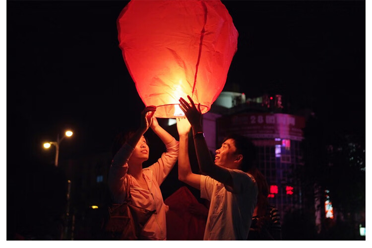 孔明灯制作材料diy制作许愿灯材料天灯创意工艺品阻燃纸筒竹条铁丝蜡