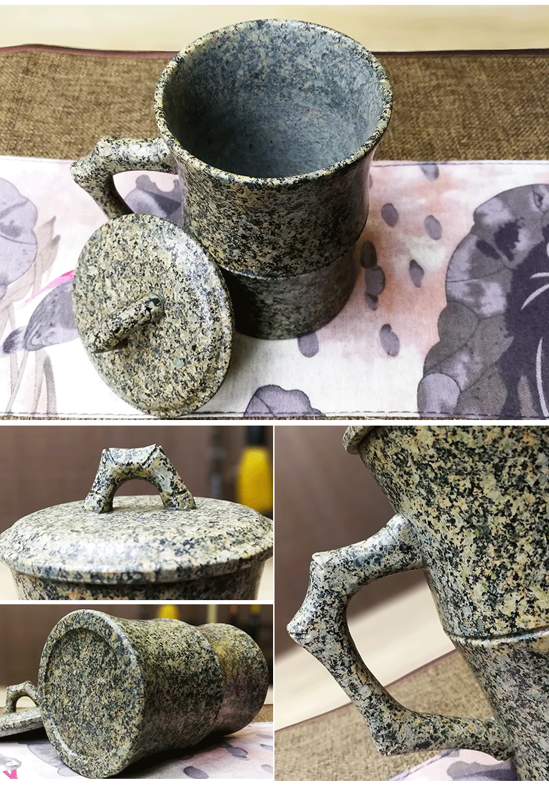 中华麦饭石水杯神石阁系列竹节杯马克杯办公杯茶杯杯大容量石杯礼盒