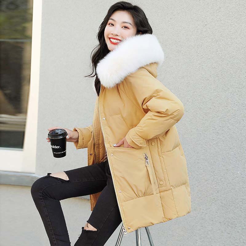 加厚反季服女2021新款装真白绒中长款冬天衣服外套米白色配仿毛s建议