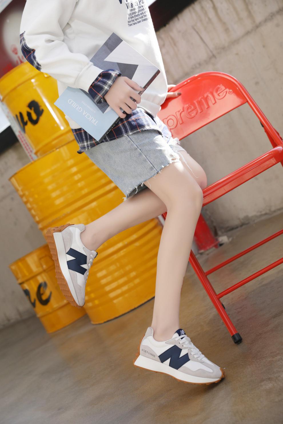 休闲鞋女阿甘鞋n327小蛮腰运动鞋2021春季新款休闲厚底老爹鞋平底学生