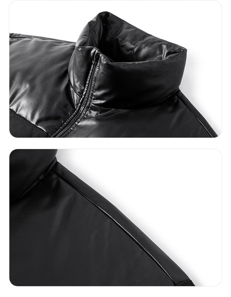 GXG Men's Commuter Thick Cotton Jacket, Warm Coat, New for Winter 2024, Black, Size 175/L 8