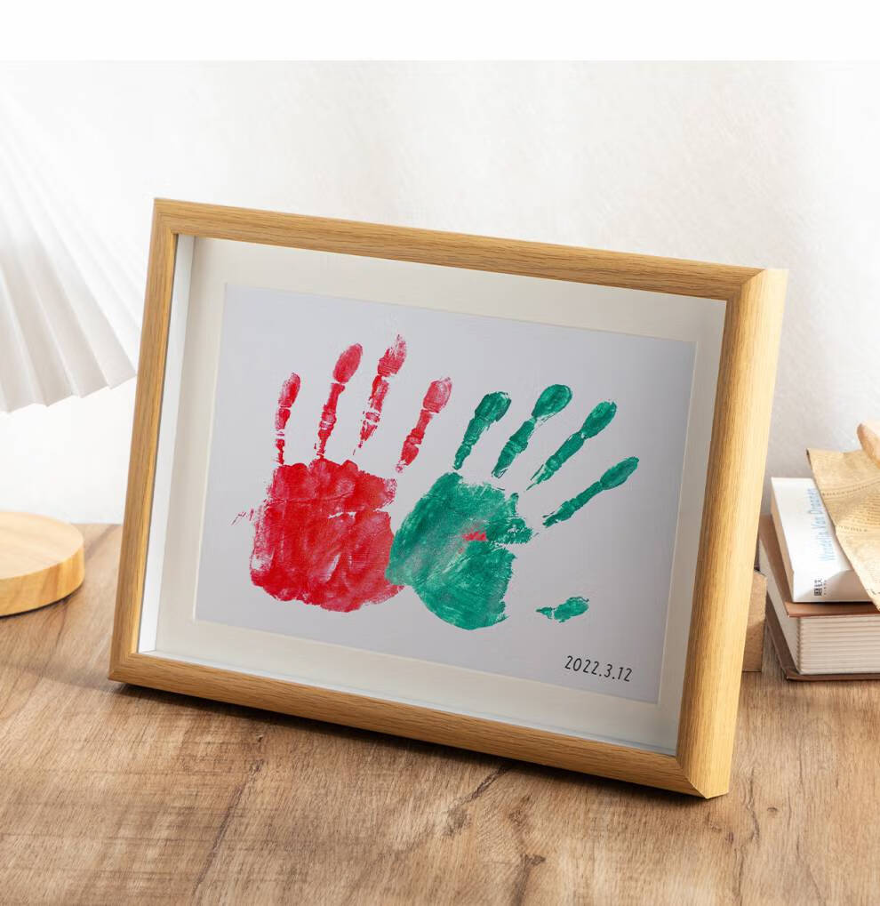 手指印画框 立体情侣手印相框diy简约画框装裱纪念a4a3相框厂家挂墙