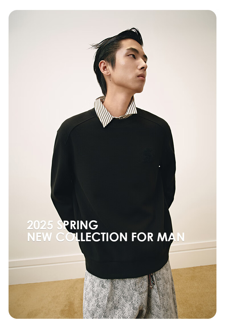 GXG Men's Clothing, Multi-Color Long-Sleeve Top New Year Sweatshirt, 2025 Spring New Product, Khaki Color, 180/XL 11