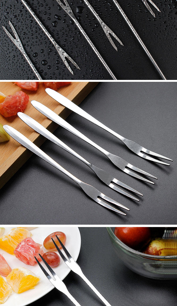 番易餐具甜品叉不锈钢家用水果叉子巧克力火锅水果蛋糕叉火锅叉2个