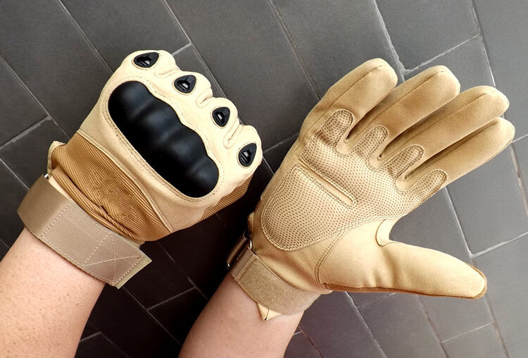 o记军迷户外防护战术全指手套耐磨防滑机车手套攀岩军迷摩托手套 纯