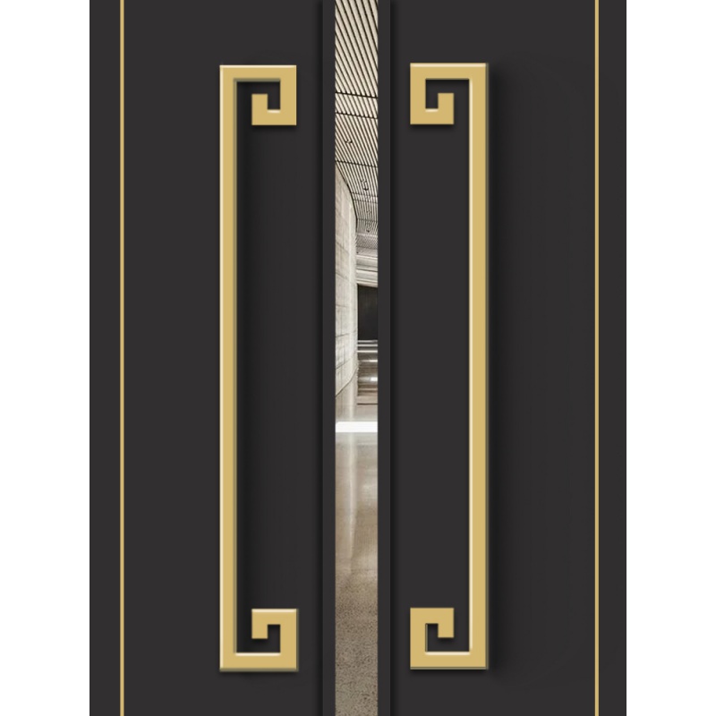 不锈钢拉手玻璃门大拉手酒店包厢会议室大门把手5款金色总长1500mm