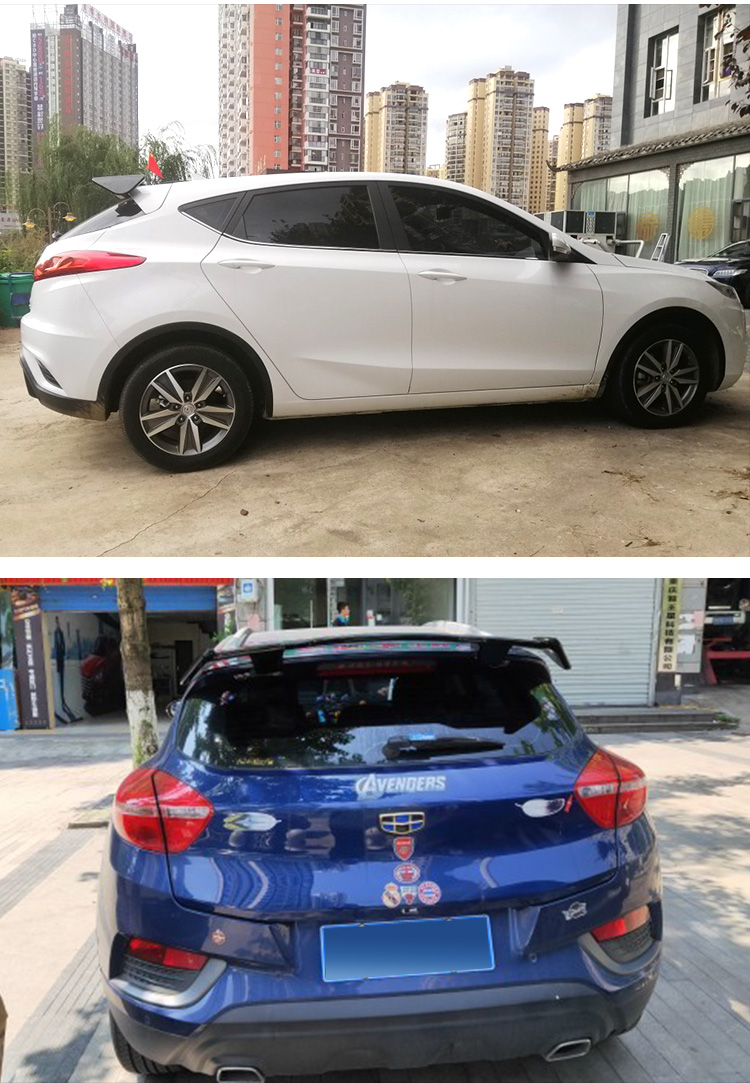 适用于远景x3尾翼改装远景x1s3两厢定风尾翼扰流板烤漆汽车配件打孔