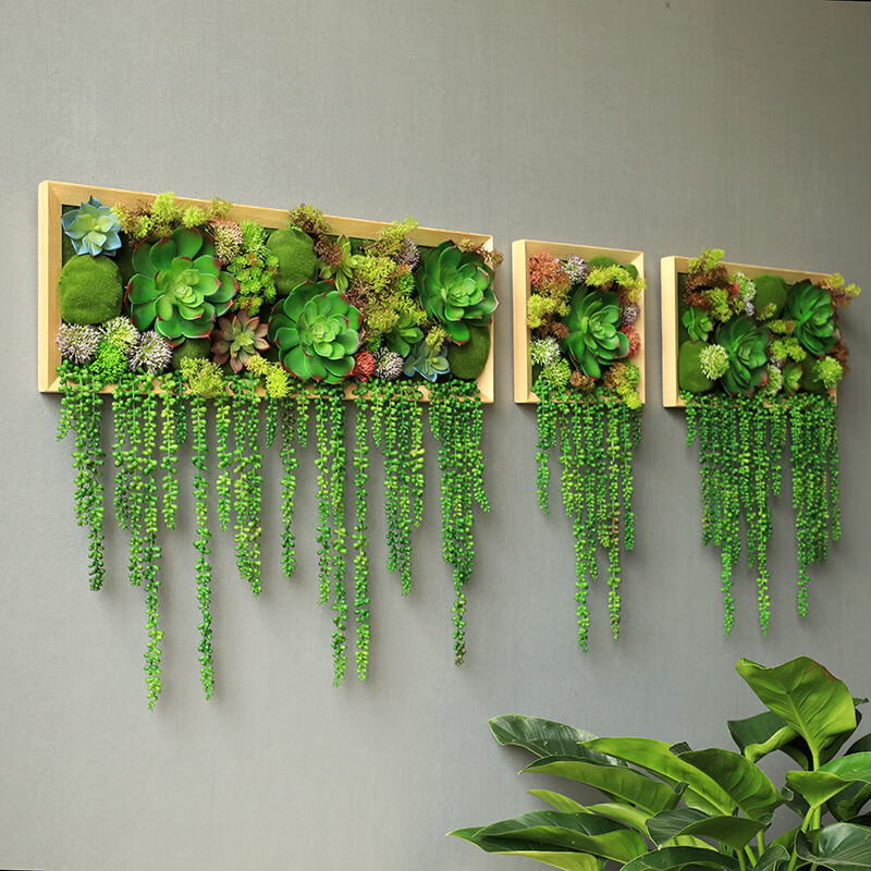 60绿植墙面仿真植物壁挂绿植墙面装饰墙体墙壁装饰花餐厅挂画立体