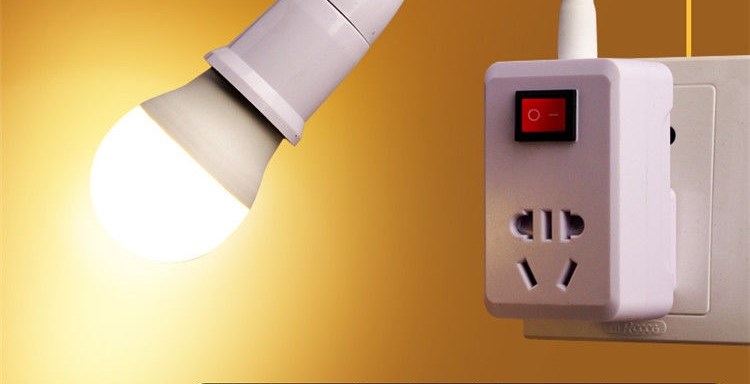 带插头的壁灯led节能灯泡亮小夜灯壁灯插座灯带开关插电卧室台f三插带