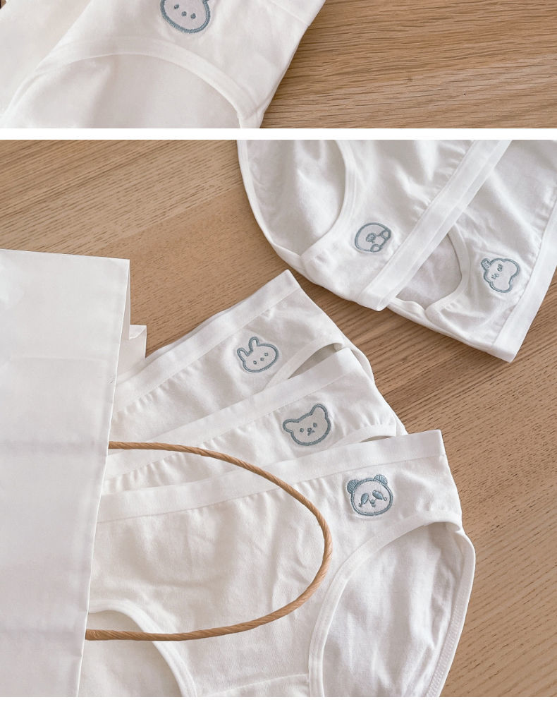 鲜卡纯白色内裤女纯棉日系少女学生可爱软妹卡通性感全白简约初高中生