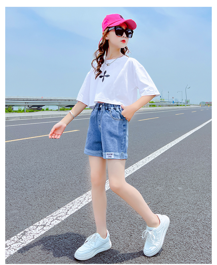 bitced女大童短裤5-14岁女童牛仔裤夏装9学生裤子时尚洋气13儿童韩版