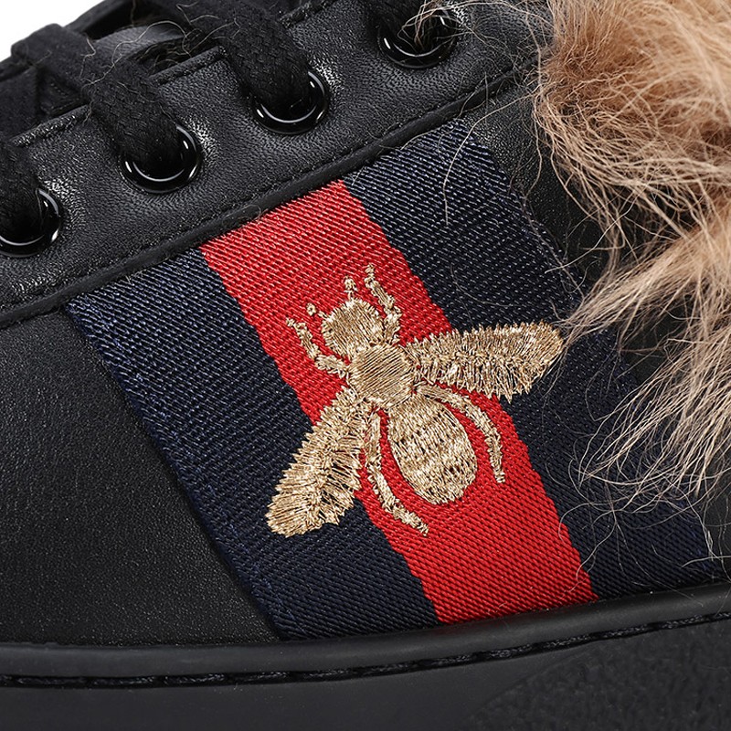 gucci古驰蜜蜂刺绣毛绒里衬男士休闲运动板鞋板鞋496093aq国内现货