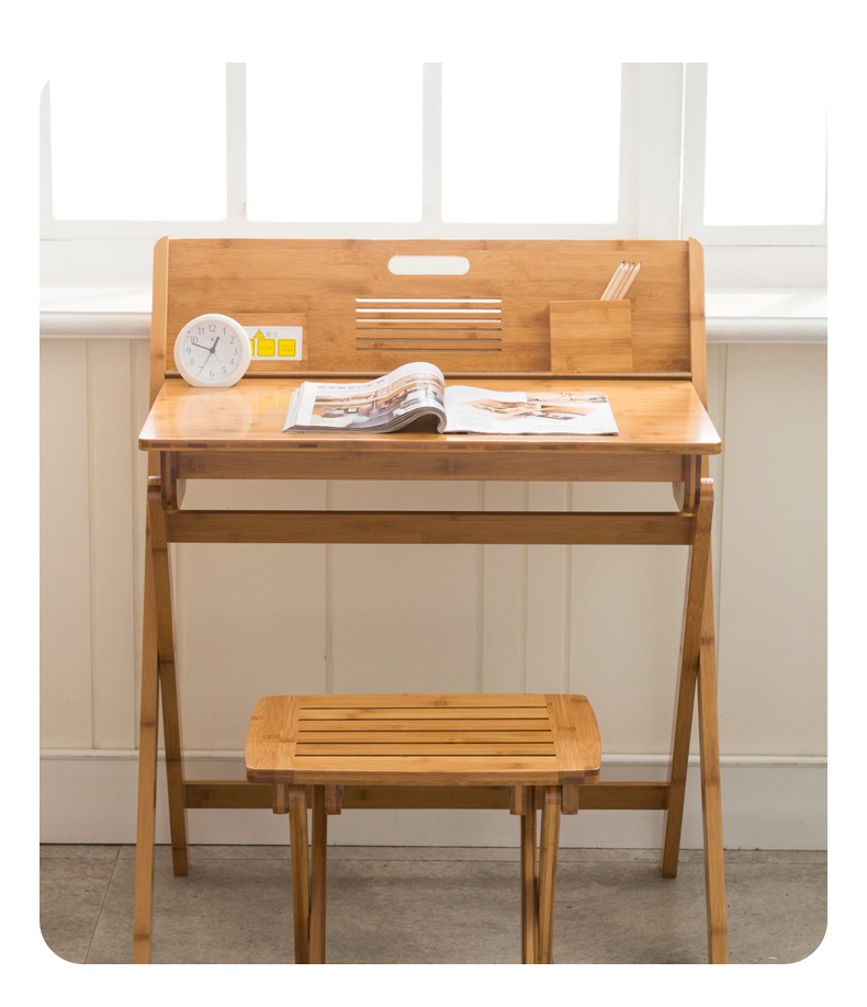 可折叠儿童学习桌学生书桌实木课桌家用写字桌椅电脑桌 多功能折叠