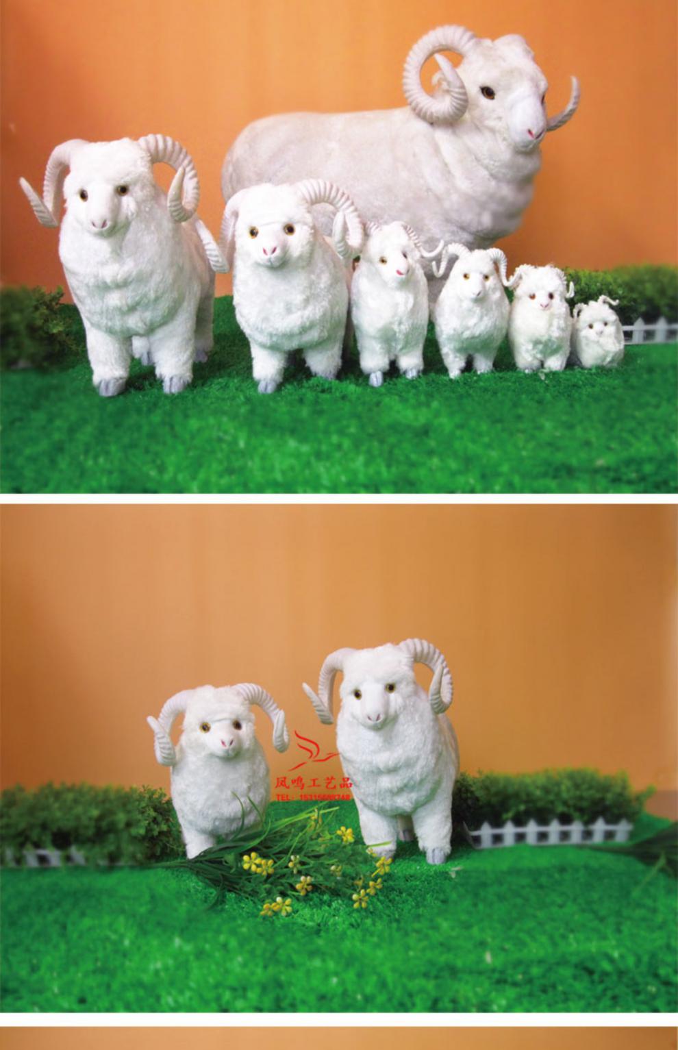 2021新款仿真动物绵羊模型标本小羊羔摆件儿童毛绒玩具工艺品定制小