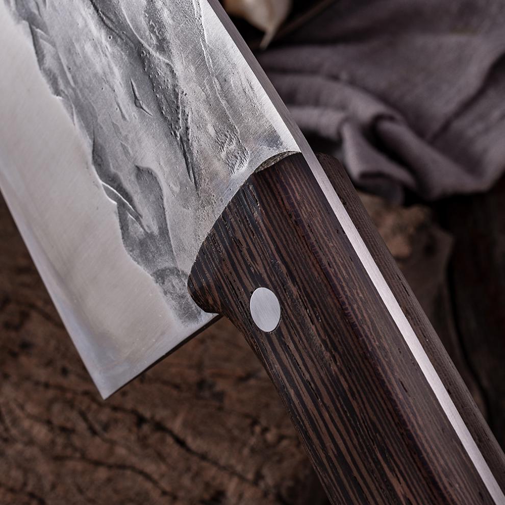 锻打菜刀切片小菜刀中式家用厨房刀具不锈钢切片龙泉手工艺老铁刀mcd