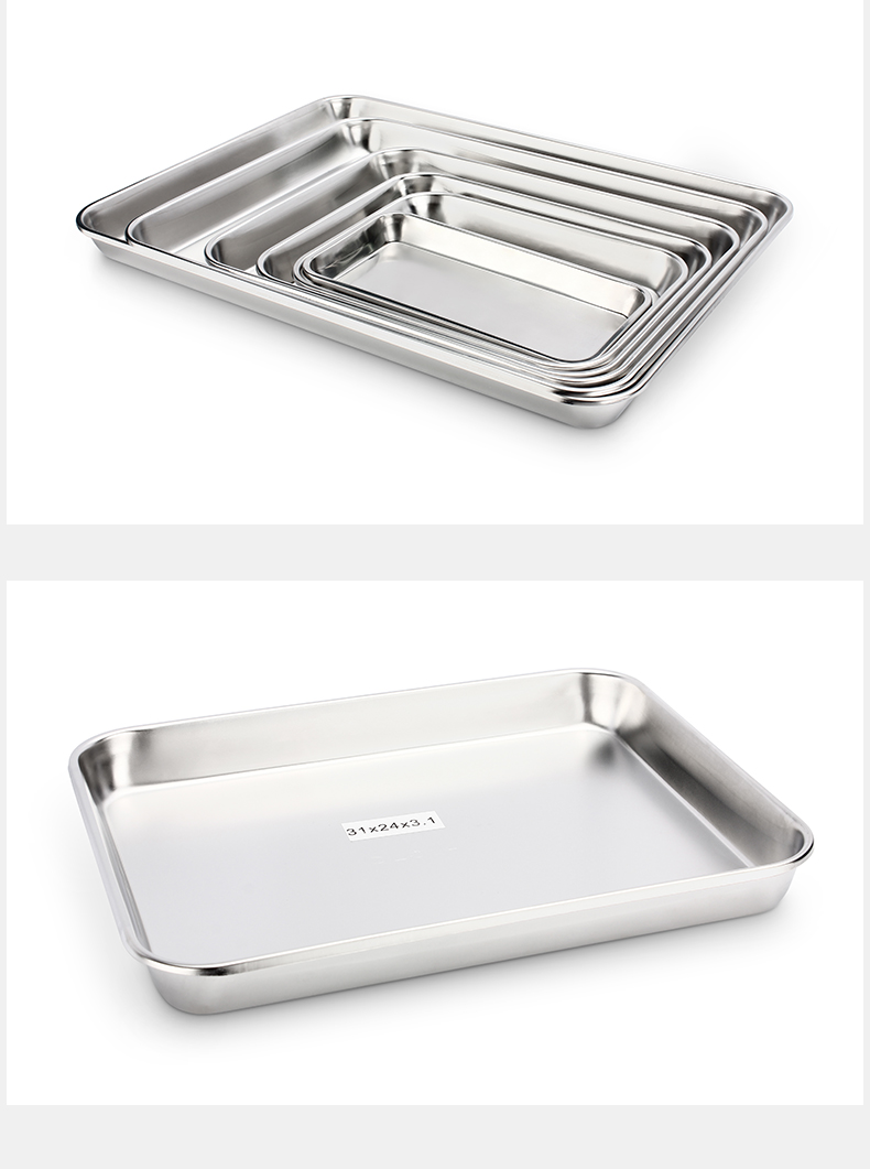 谨锐 医用不锈钢方盘防碘伏牙科盘无盖治疗用手术器械托盘消毒盒置物