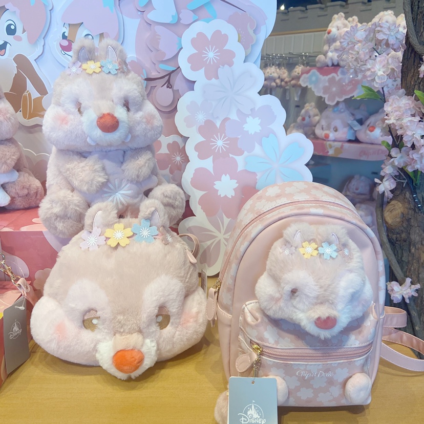 迪士尼(disney)樱花奇奇蒂蒂毛绒玩具公仔毛绒玩偶双肩背包手机斜挎包
