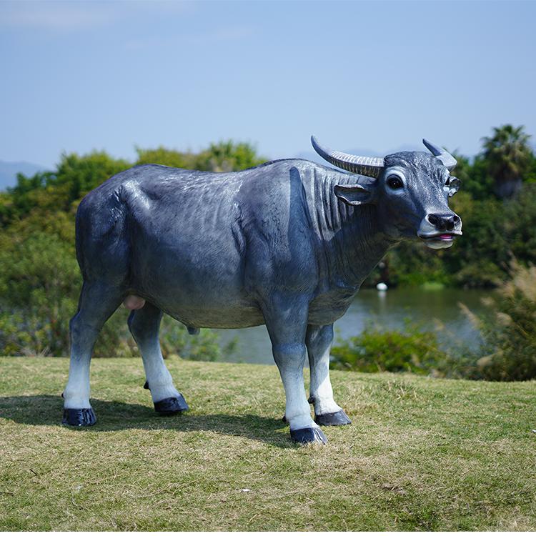 笼趣仿真牧童骑水牛雕塑摆件黄牛户外园林景观农耕装饰大型假动物模型