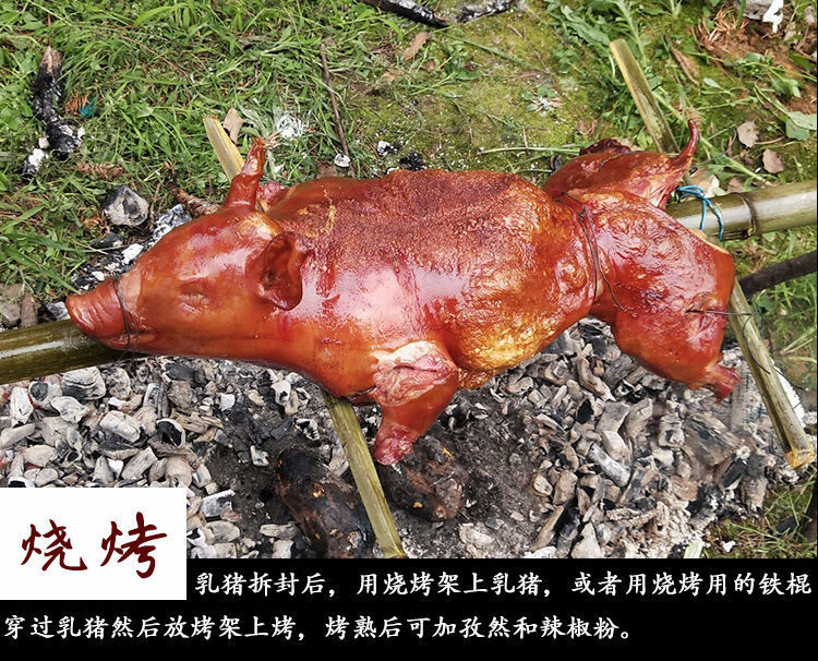 脆皮烤乳猪整只烤全猪烧猪特产美食舌尖香猪开业整只2斤礼盒装加盘