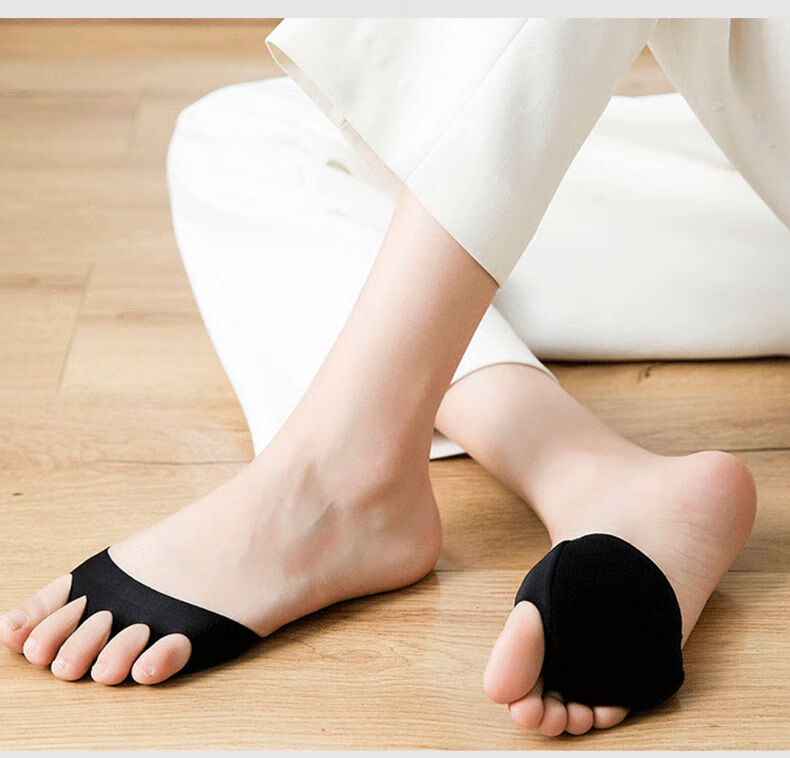 曼迪尚高跟鞋袜子脚掌袜冰丝五指隐形袜分趾袜子半截女士凉鞋前掌袜