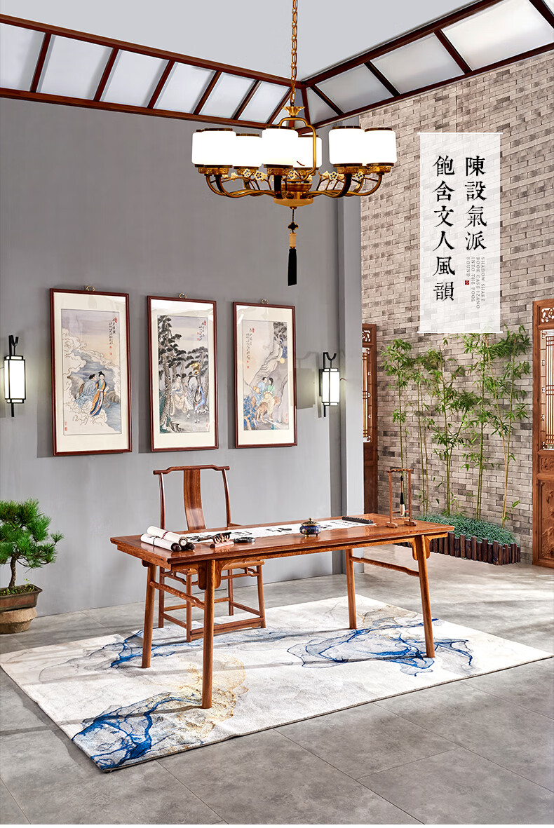 知府红木家具非洲花梨学名刺猬紫檀书画桌明式画案家用中式书房木书法