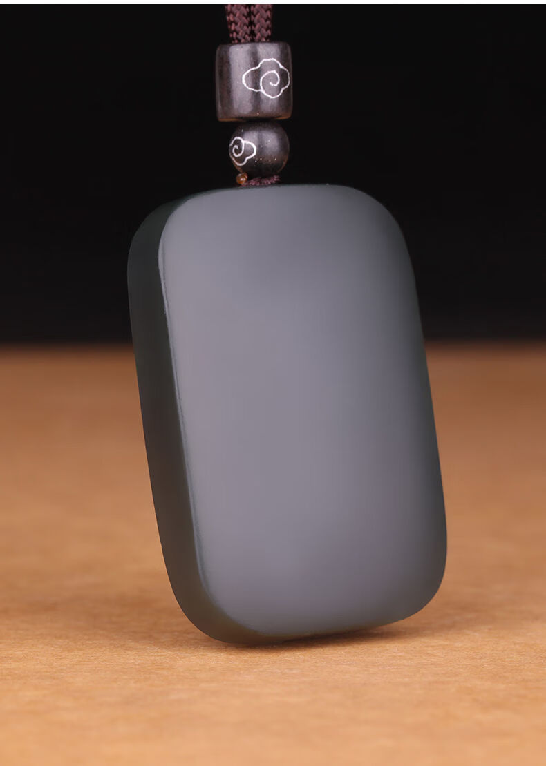 牌吊坠 男女墨玉无事牌项链玉石挂件刻字 48mm*33mm*10mm【图片 价格