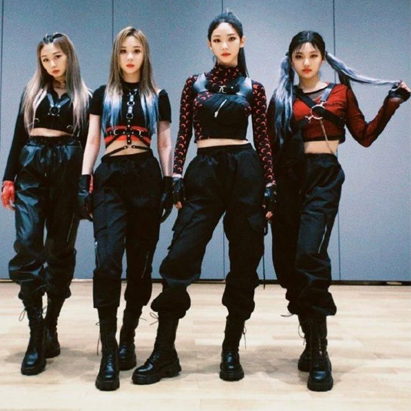 韩国女团舞蹈服装演出服女团打歌服爵士舞演出服装套装少儿韩舞表演服