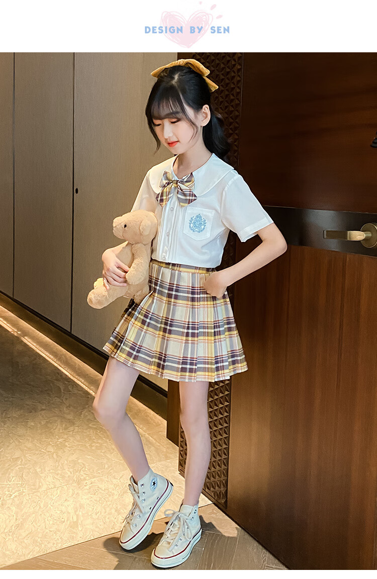 儿童jk制服女童夏季全套儿童学院风夏天裙jk制服12岁10正版小学生女大