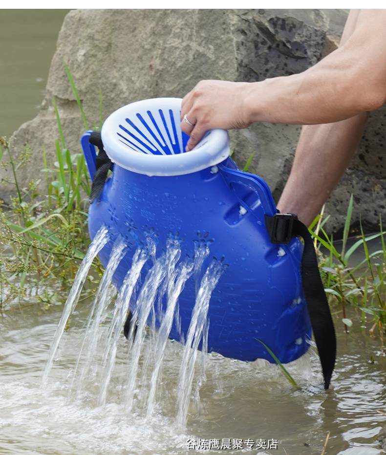 加厚塑料鱼篓装鱼箱鱼护活鱼黄鳝桶鳝鱼鱼桶钓鱼鱼娄篓子路亚溪流两用