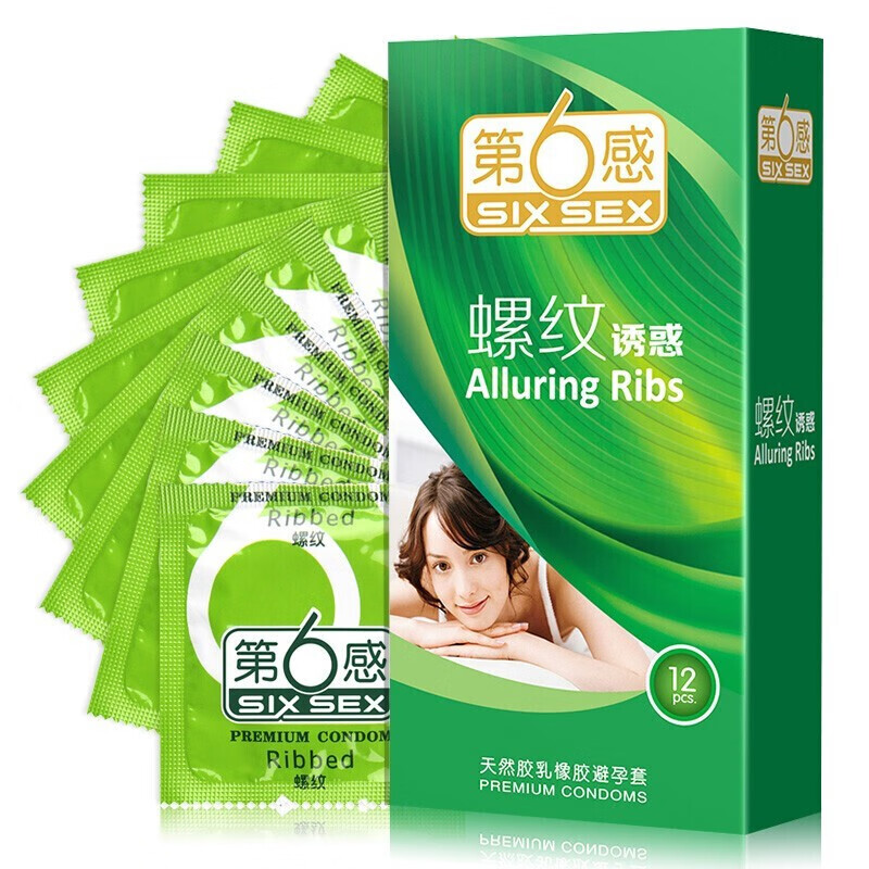 第六感螺纹诱惑男用套套12只实体药房直发品质保障第六感螺纹套2盒装