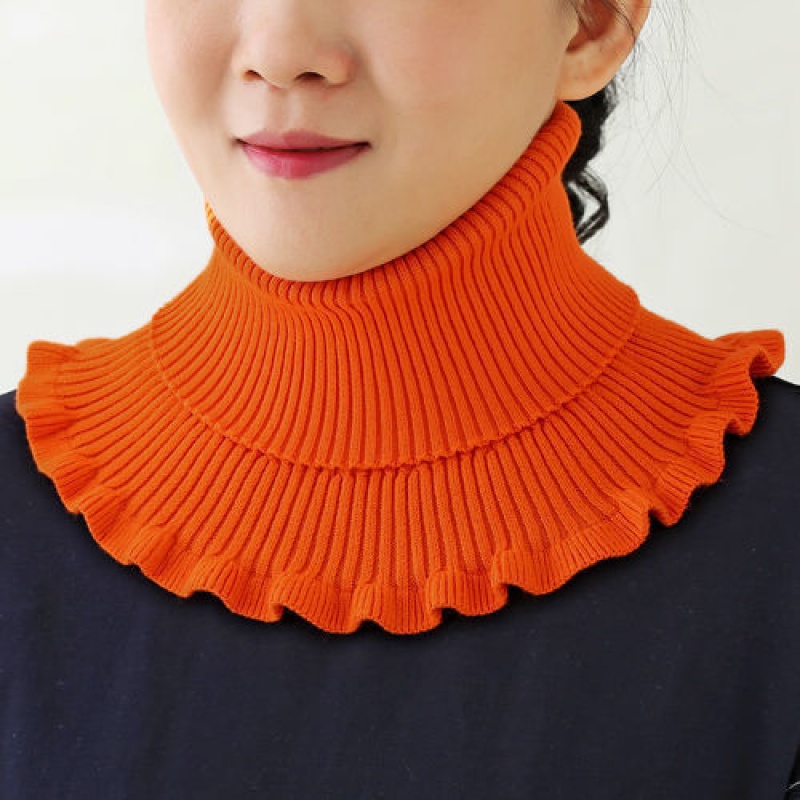 新品亲肤包芯纱围脖女套头秋冬保暖护颈椎脖套装饰假领子针织毛线