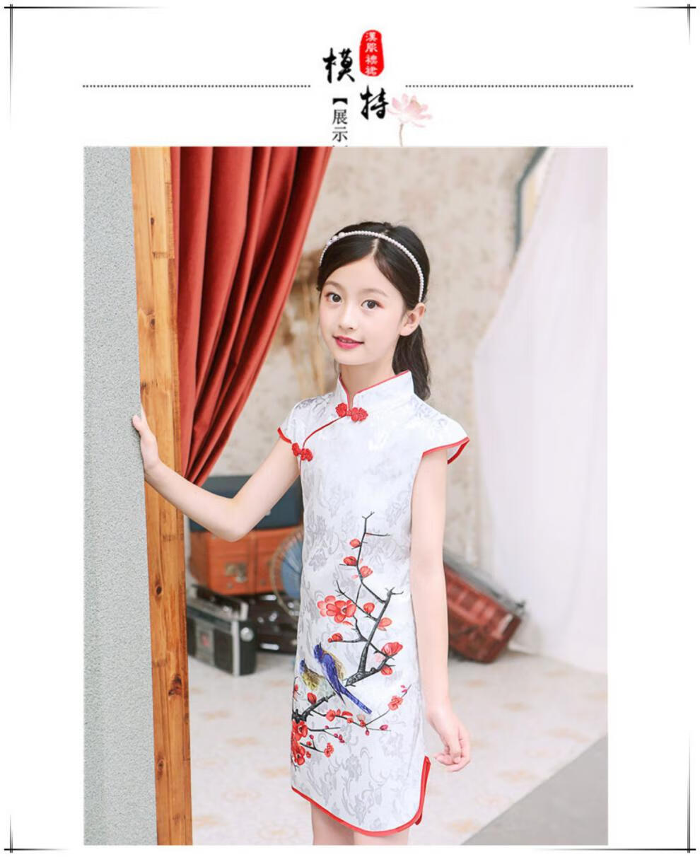 支持国货李宁女童旗袍夏天4儿童装5小女孩子旗袍6公主裙子8女童9礼服