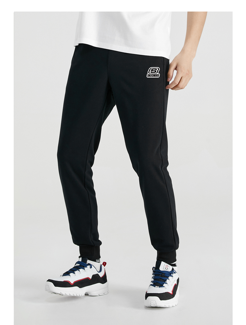 skechers斯凯奇新款春季男女同款针织休闲裤束脚潮运动裤长裤l121m224