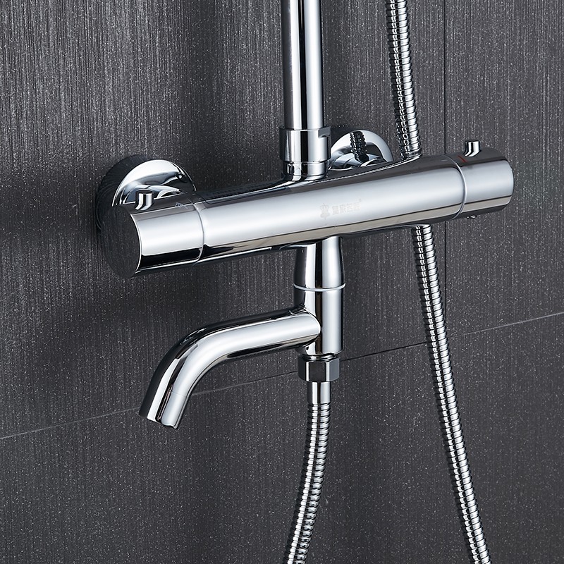 恒温淋浴花洒龙头 明装恒温阀太阳能带上水阀 恒温花洒套餐 单龙头带