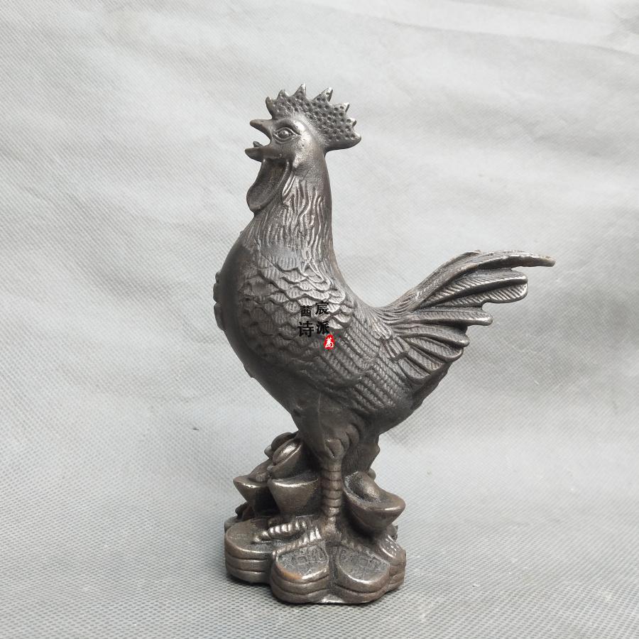 铁公鸡摆件铸铁仿古元宝公鸡一毛不拔铁器家居工艺品 高22厘米
