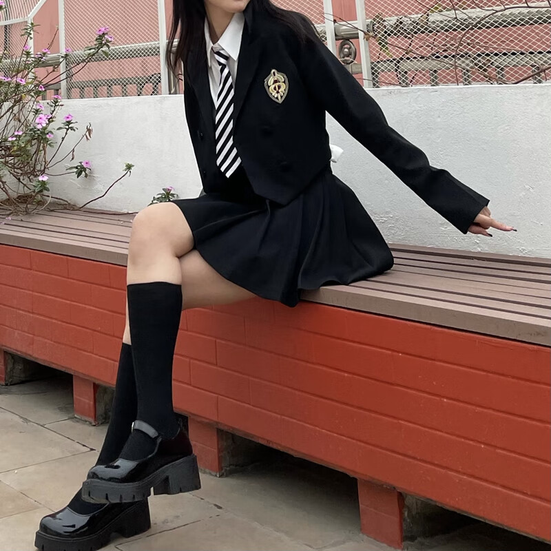 jennie同款鞋子 2022新款厚底玛丽珍小皮鞋女高跟jk制服鞋子配裙子的