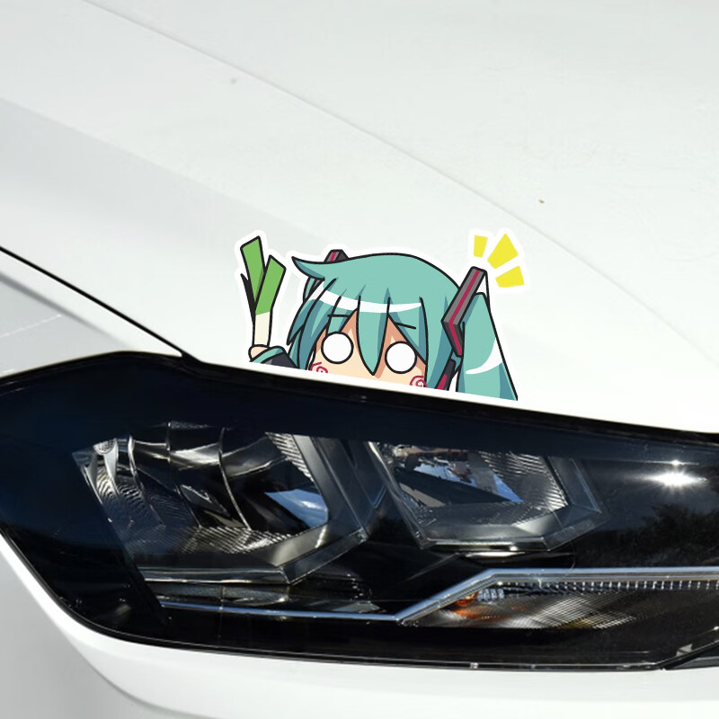 初音未来车贴 初音未来汽车贴纸动漫二次元痛车族车贴三角窗摩托车