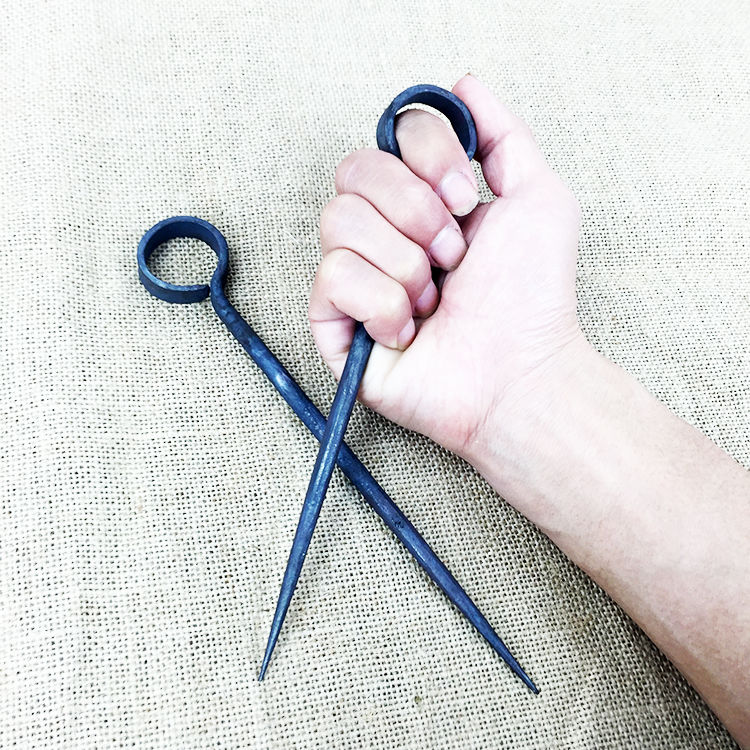 兼容定制适用与纯手工锻打铁锥子钢锥子铁钻子钢钻固定鳝鱼扎纸传统