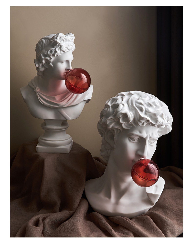 艺术摆件高级轻奢创意轻奢大卫雕塑石膏像酒柜摆件艺术北欧客厅鞋柜