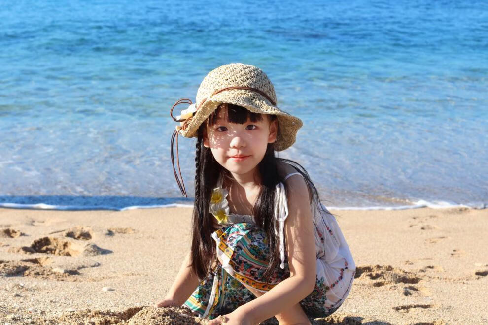 假发帽子儿童草帽女童帽宝宝假发帽夏季太阳沙滩帽婴儿童渔夫帽亲子帽