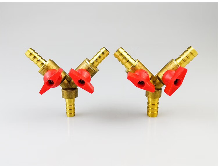 燃气三通阀燃气三通带阀门全铜8/10mm人字宝塔燃气三通y型三叉门煤气