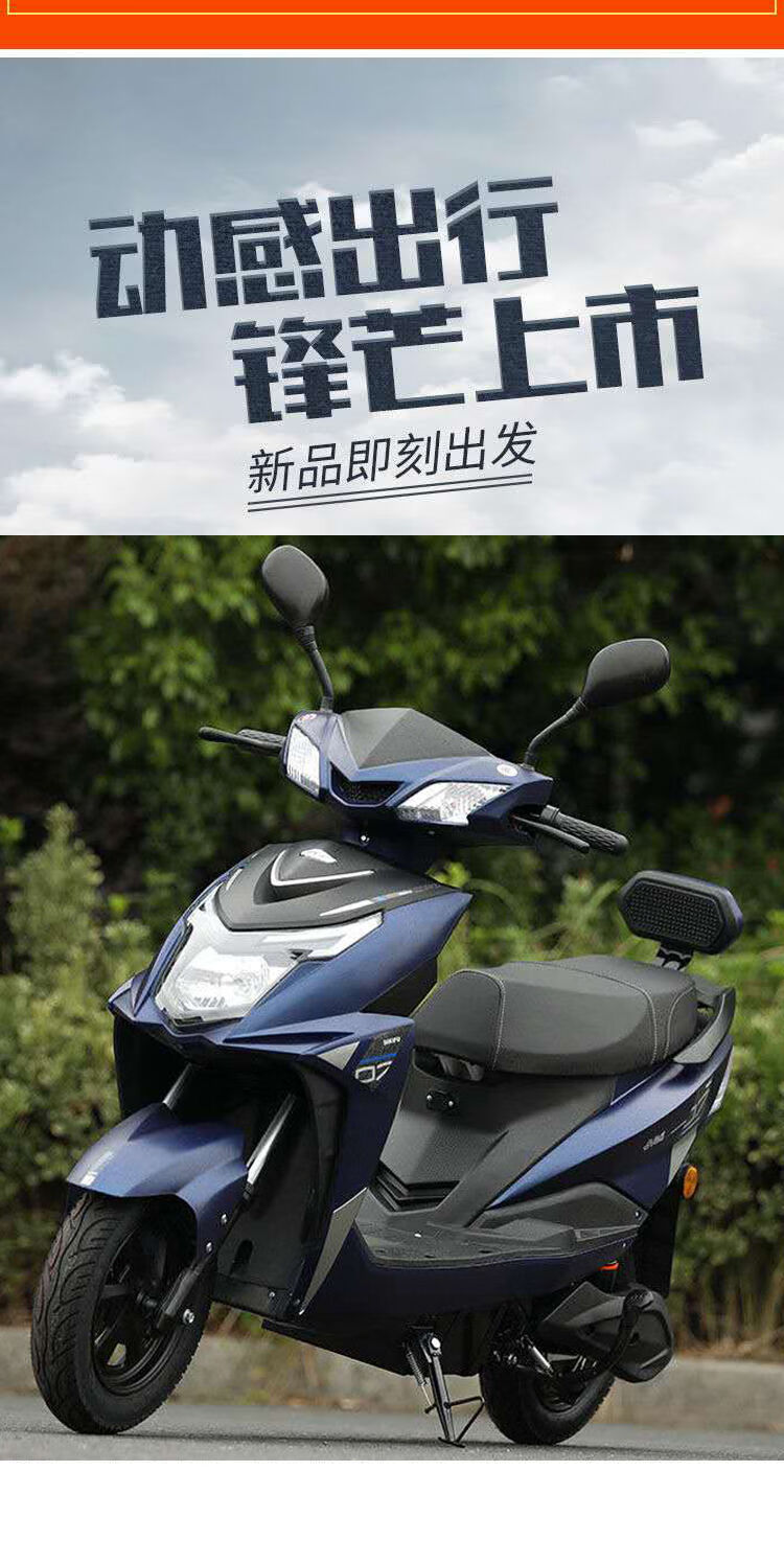 新款高速电动车72v电摩电瓶车成人爬坡王男女电动摩托车可上牌浅青兰