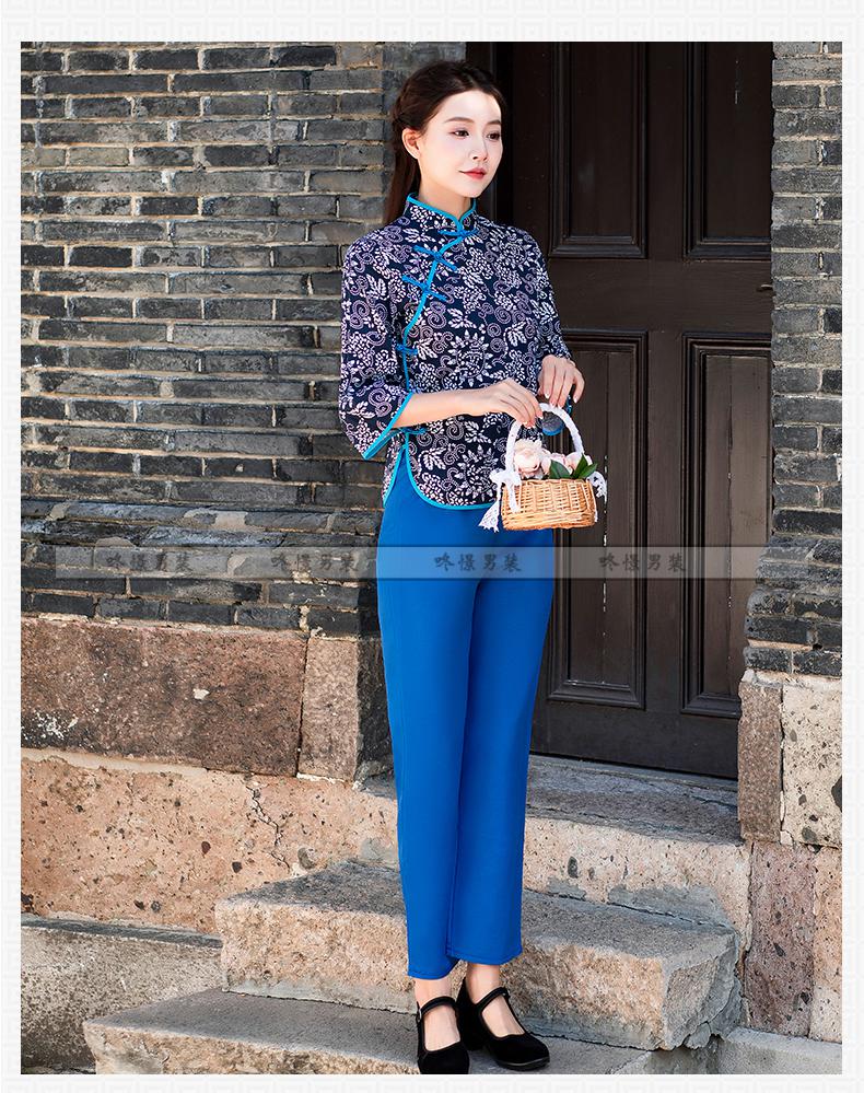 咚憬 阿庆嫂演出服村姑装民国风花衣服女喜儿表演服装采茶农村古装