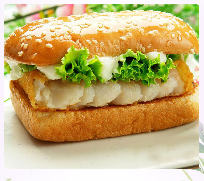 亚洲鱼港鱼排1680g24枚亚洲鱼港汉堡鱼排原味鳕鱼排深海鳕鱼新鲜鱼堡