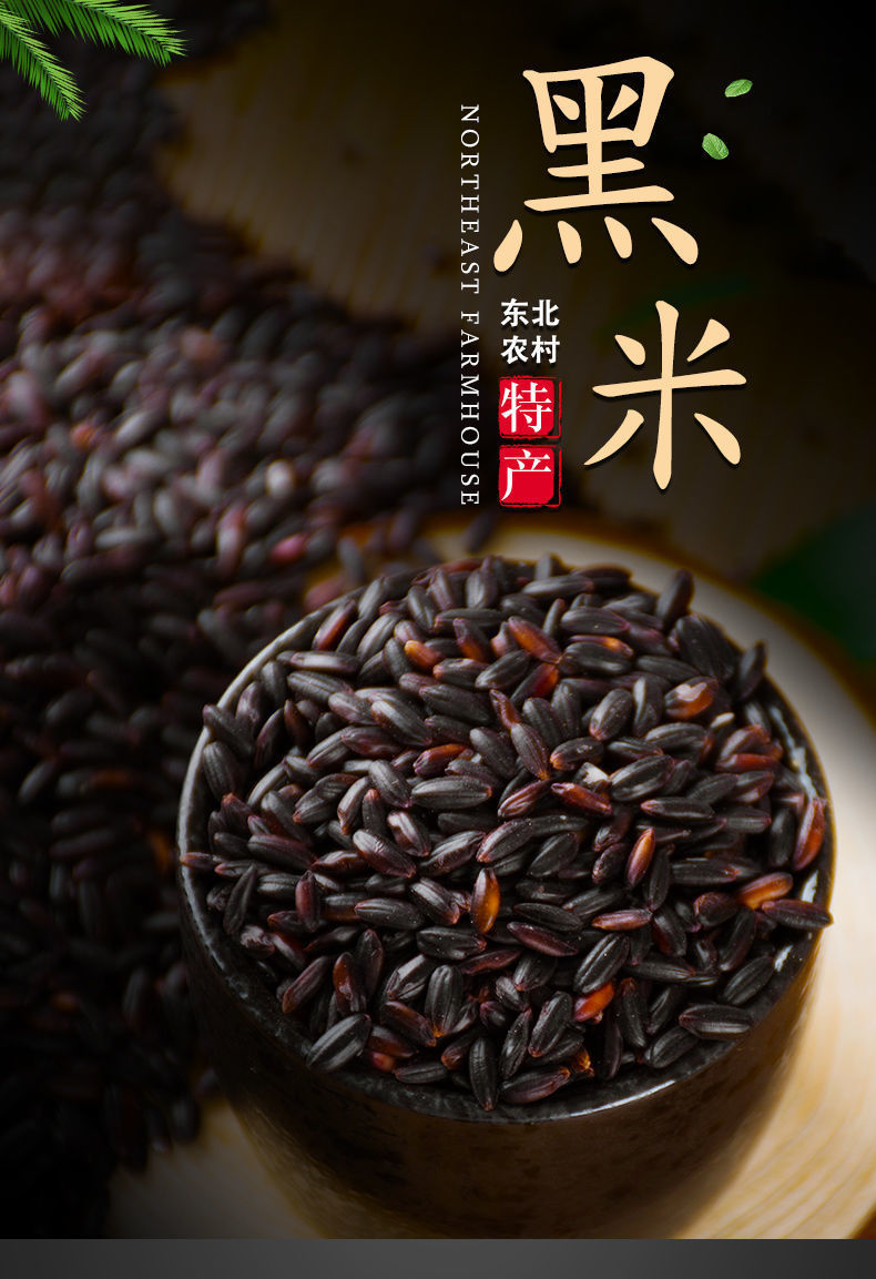 5斤东北黑米长粒香五谷杂粮米粥紫米农家黑米批发3斤黑香米5斤精选