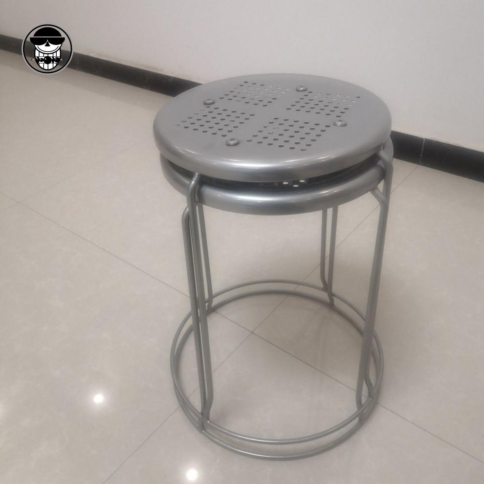 圆凳子铁凳子家用圆凳子板凳简易凳子铁凳子实心钢筋圆凳子高45厘米