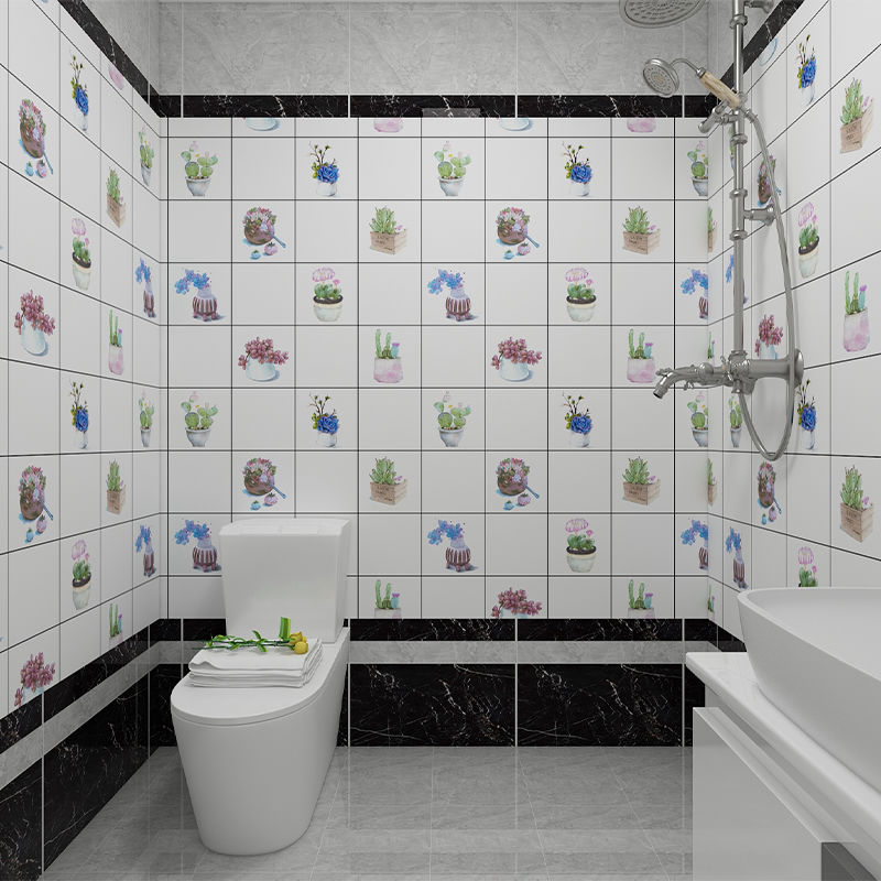 花仟陌浴室卫生间贴纸防水墙贴洗澡间厕所自贴墙纸自粘厨房防油瓷砖