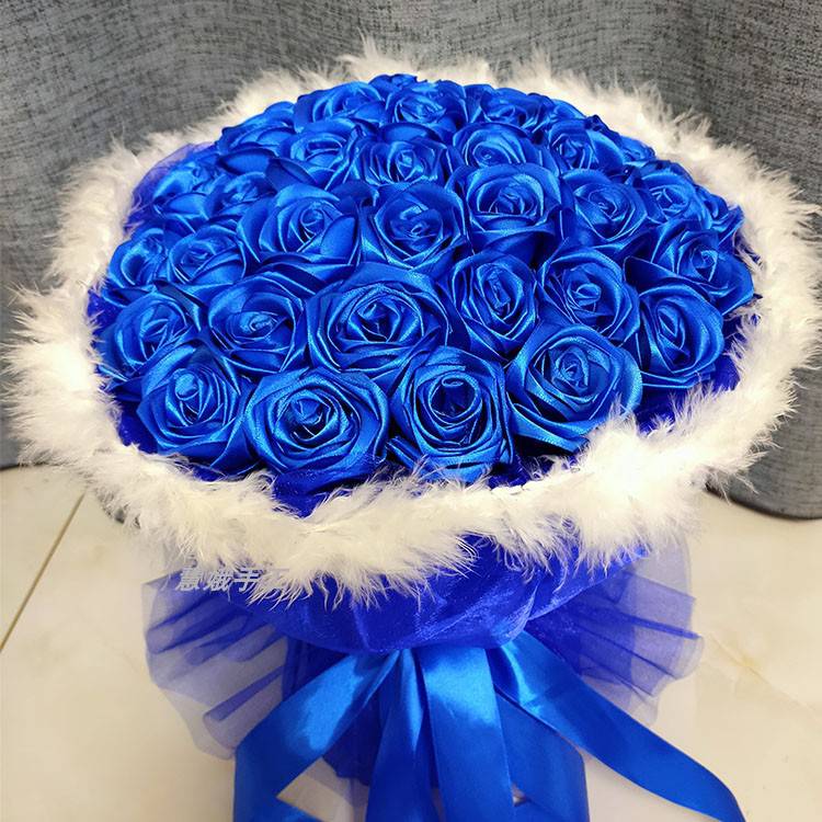 丝带玫瑰花材料包套装半成品diy手工制作全套花束包装彩带4m缎带迪迪