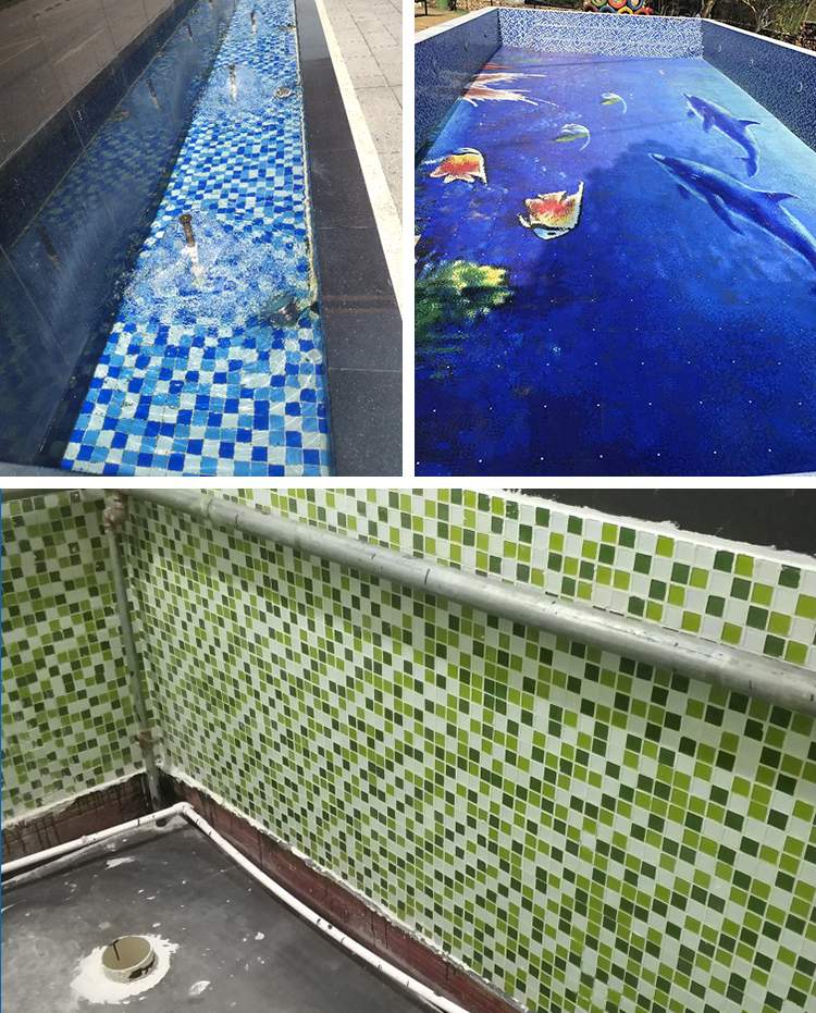 飞客达水晶玻璃马赛克水池鱼池游泳池卫生间浴室观景池装饰瓷砖墙砖贴