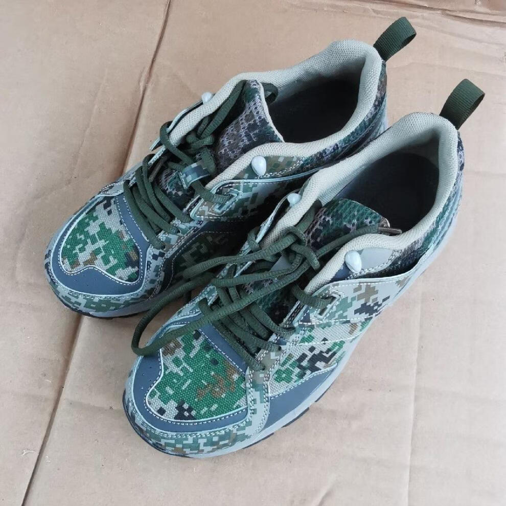 迷彩跑鞋3514存迷彩作训鞋式12a跑鞋轻便休闲运动鞋处理 军绿色 40
